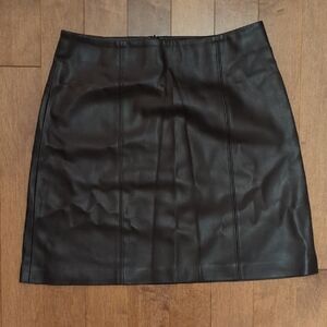 Black Vegan Leather Mini Skirt